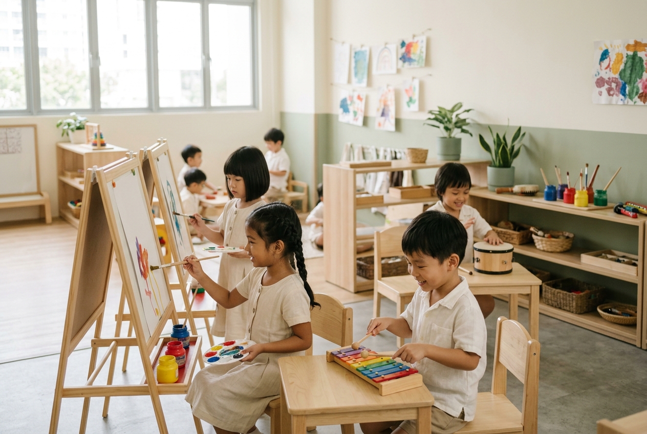 Children in an arts enrichment activity